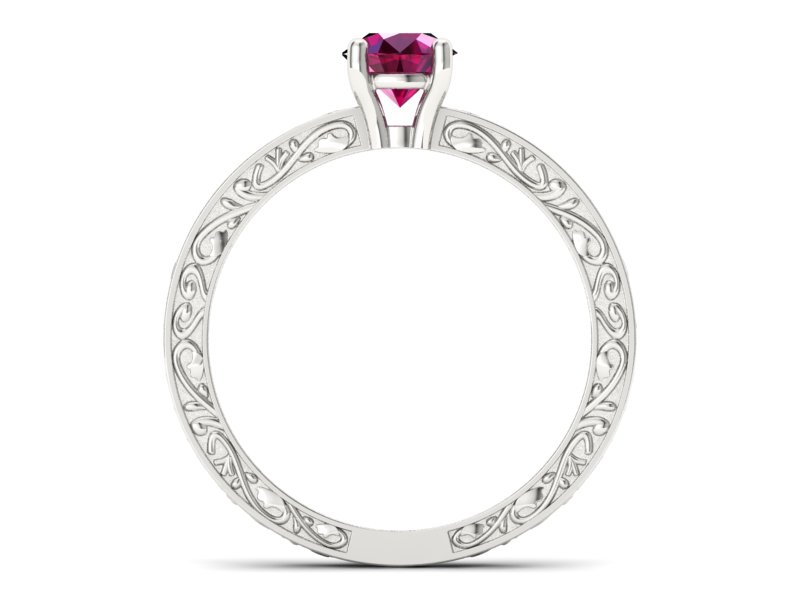 Złoty pierścionek z rubinem białe złoto - p16278br — zdjęcie 2