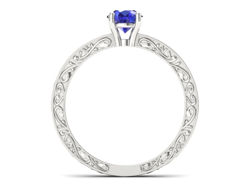 Złoty pierścionek z szafirem białe złoto - p16278bszc — zdjęcie 2