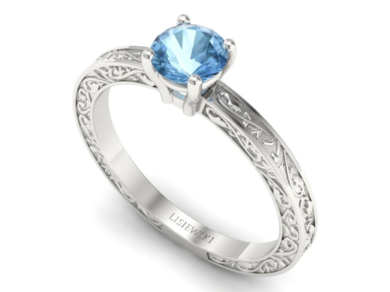 Złoty pierścionek z topazem białe złoto - p16278btp — zdjęcie 3