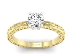 Pierścionek z diamentem żółte i białe złoto - p16278zb