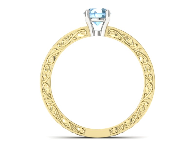 Pierścionek z topazem żółte białe złoto - p16278zbtp — zdjęcie 2