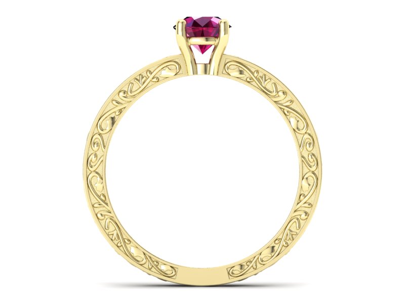 Złoty pierścionek z rubinem żółte złoto - p16278zr — zdjęcie 2