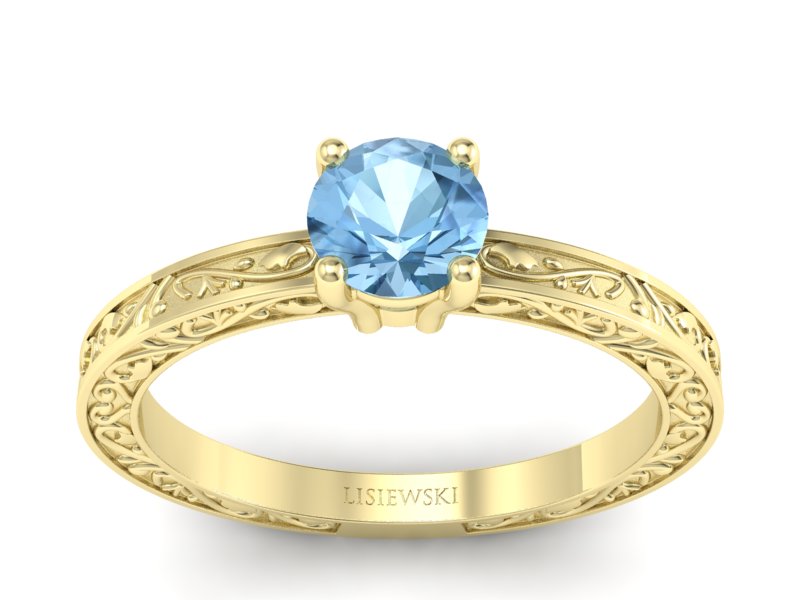 Złoty pierścionek z topazem żółte złoto - p16278ztp