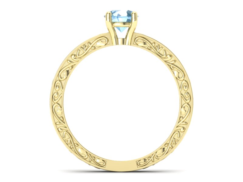 Złoty pierścionek z topazem żółte złoto - p16278ztp — zdjęcie 2