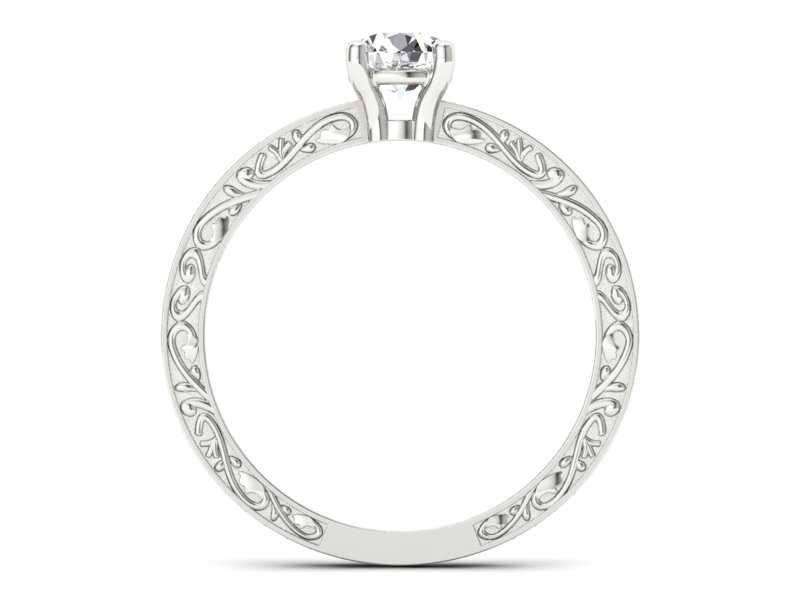 Złoty pierścionek z brylantami białe złoto - p16279b — zdjęcie 2