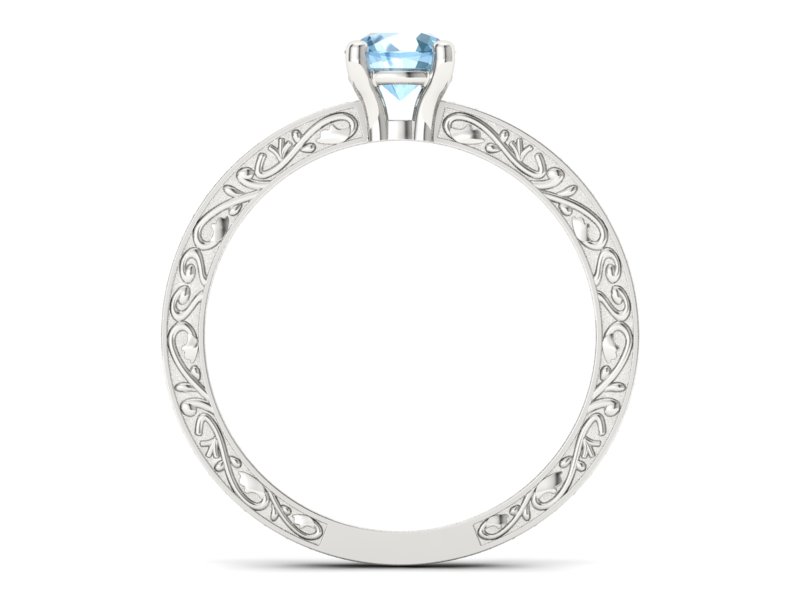 Pierścionek z topazem i brylantami białe złoto - p16279ba — zdjęcie 2