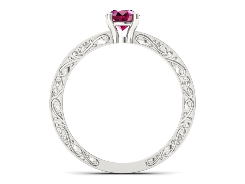 Pierścionek z rubinem i brylantami białe złoto - p16279br — zdjęcie 2