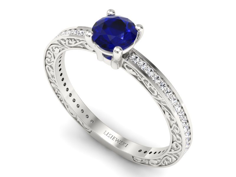 Złoty pierścionek ze spinelem i brylantami - p16279bsp — zdjęcie 3