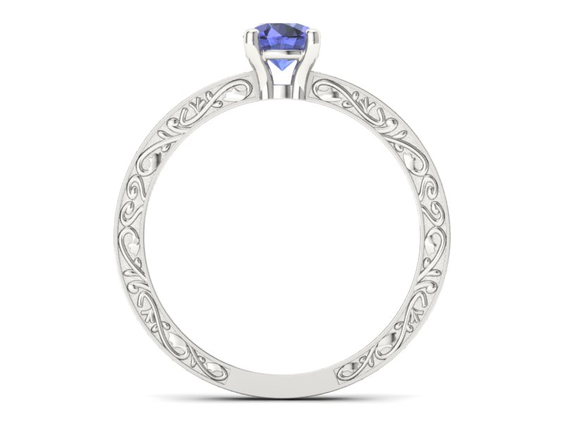 Pierścionek z tanzanitem białe złoto i brylantami - p16279bt — zdjęcie 2