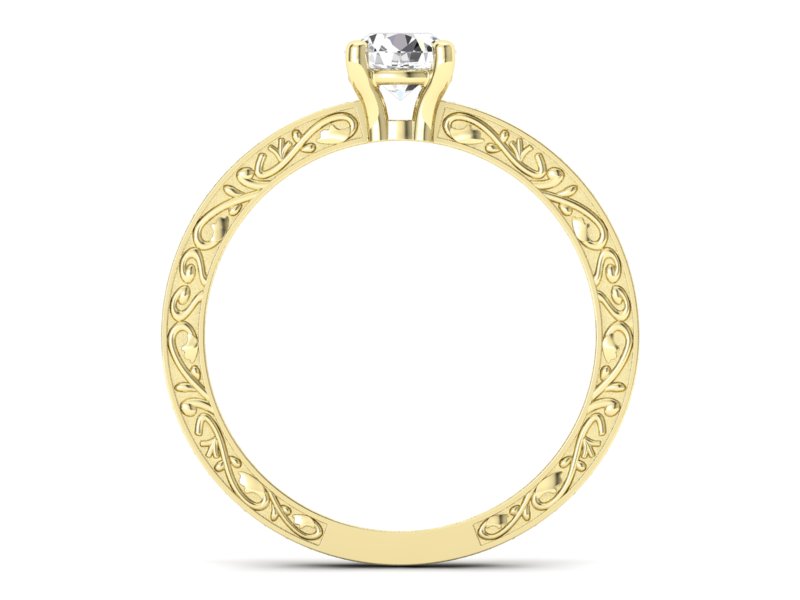 Złoty pierścionek ze złota z diamentami - p16279z — zdjęcie 2