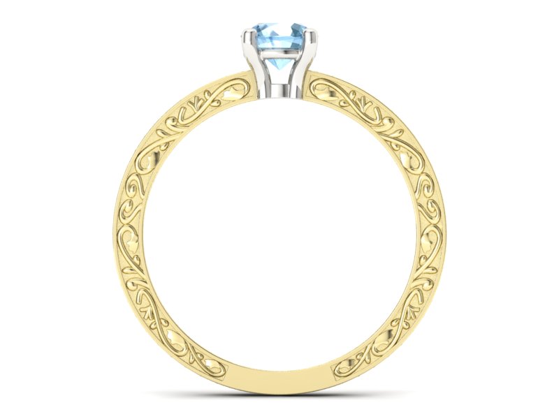 Pierścionek z topazem i brylantami - p16279zba — zdjęcie 2