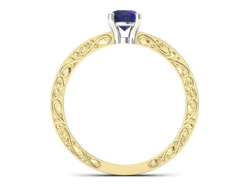 Złoty pierścionek ze spinelem i brylantami - p16279zbsp — zdjęcie 2