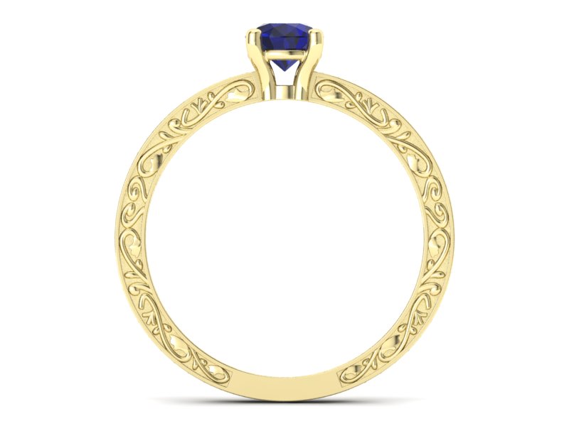 Pierścionek ze spinelem i diamentami żółte złoto - p16279zsp — zdjęcie 2