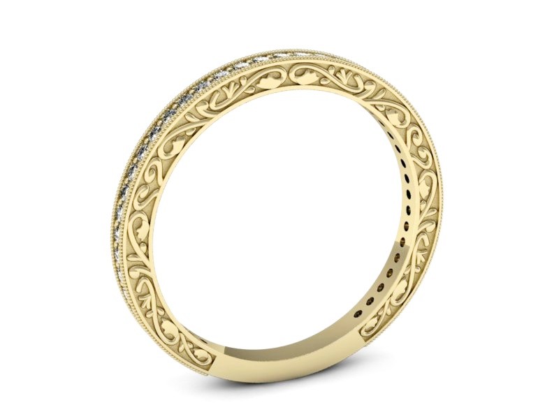 Obrączka z brylantami żółte złoto - p16281z — zdjęcie 3