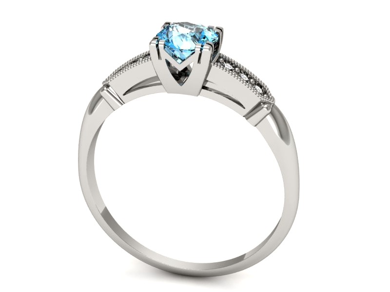 Pierścionek z topazem i brylantami białe złoto - p16284btp — zdjęcie 3