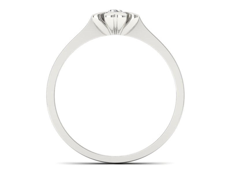 Złoty pierścionek z brylantem białe złoto - p16285b — zdjęcie 2