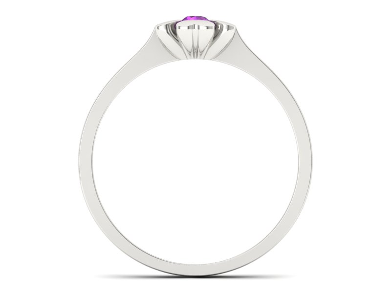 Złoty pierścionek z ametystem białe złoto - p16285bat — zdjęcie 2
