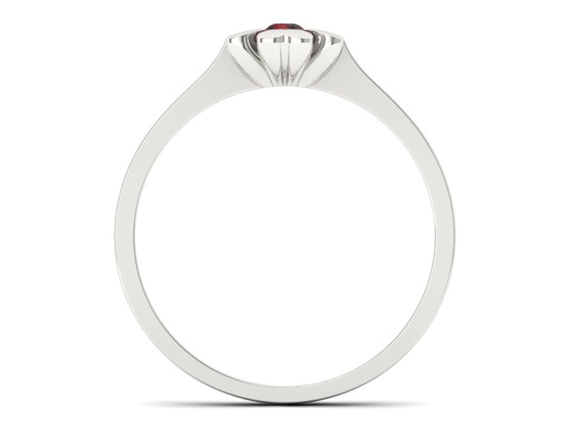 Złoty pierścionek z granatem białe złoto - p16285bgr — zdjęcie 2