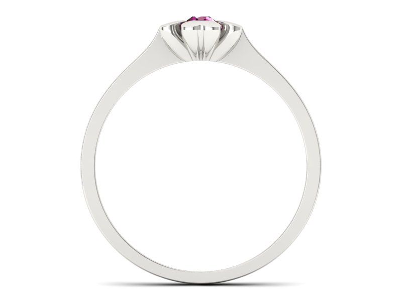 Złoty pierścionek z rubinem białe złoto - p16285br — zdjęcie 2