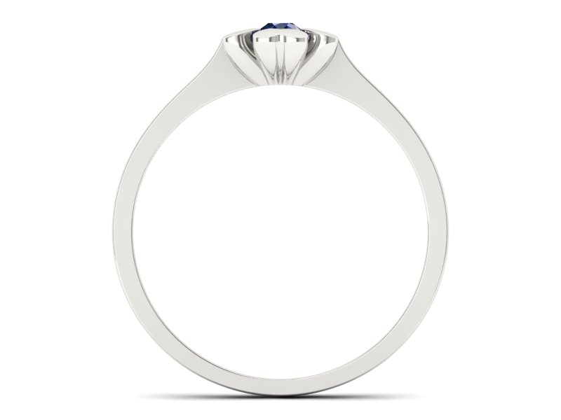 Złoty pierścionek z szafirem białe złoto - p16285bsz — zdjęcie 2