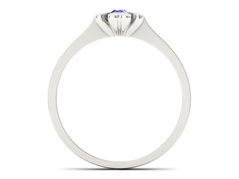 Złoty pierścionek z szafirem białe złoto - p16285bszc — zdjęcie 2