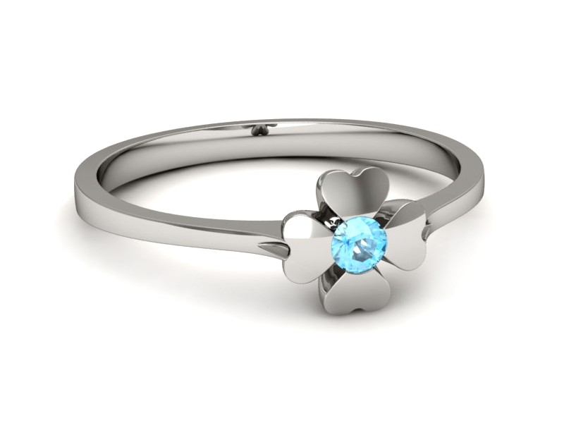 Złoty pierścionek z topazem białe złoto - p16285btp — zdjęcie 5