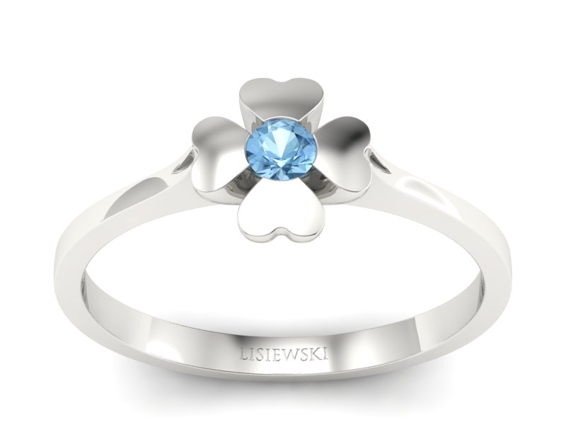 Złoty pierścionek z topazem białe złoto - p16285btp