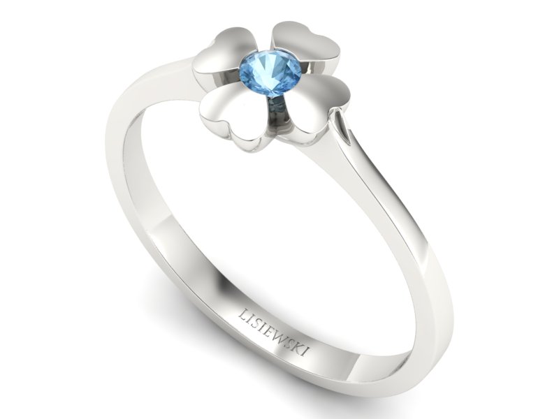 Złoty pierścionek z topazem białe złoto - p16285btp — zdjęcie 3