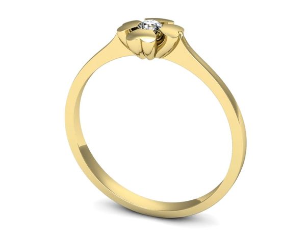 Pierścionek zaręczynowy z brylantem żółte złoto - p16285z