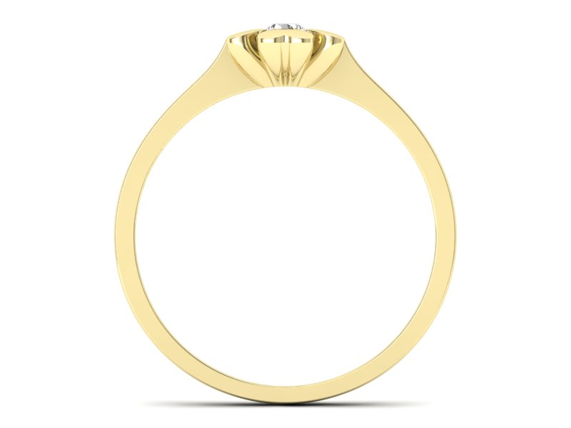 Pierścionek zaręczynowy z brylantem żółte złoto - p16285z — zdjęcie 2