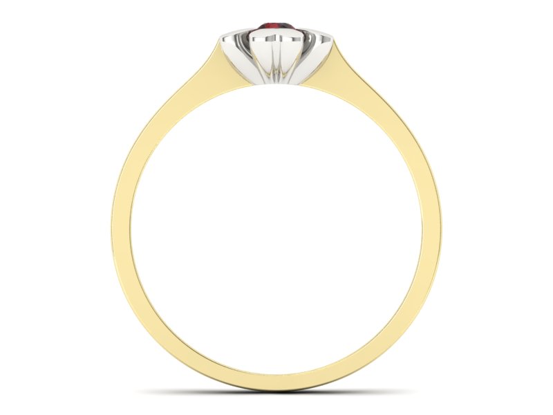 Pierścionek z granatem żółte białe złoto - p16285zbgr — zdjęcie 2