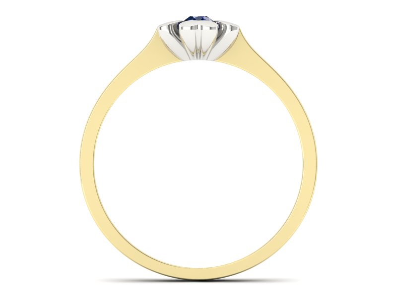 Pierścionek z szafirem żółte białe złoto - p16285zbsz — zdjęcie 2