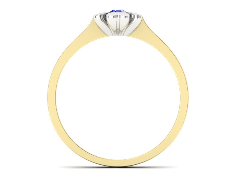 Pierścionek z szafirem żółte białe złoto - p16285zbszc — zdjęcie 2