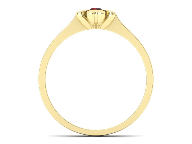 Złoty pierścionek z granatem żółte złoto - p16285zgr — zdjęcie 2