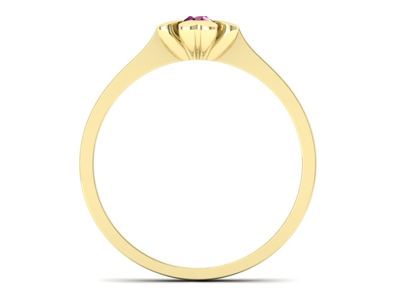 Złoty pierścionek z rubinem żółte złoto - p16285zr — zdjęcie 2