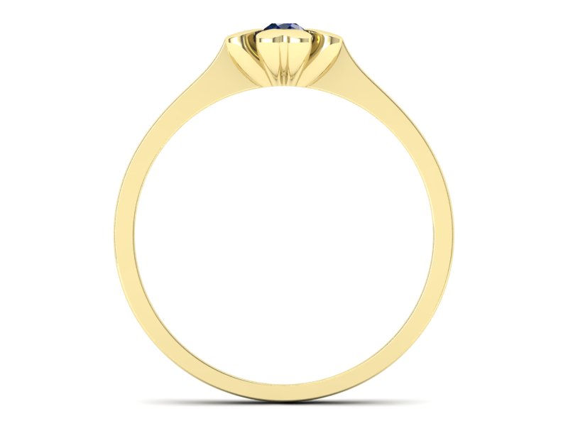 Złoty pierścionek z szafirem żółte złoto - p16285zsz — zdjęcie 2