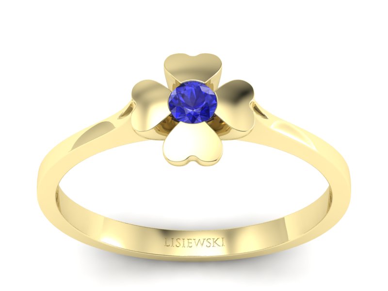 Złoty pierścionek z szafirem żółte złoto szafir - p16285zszc