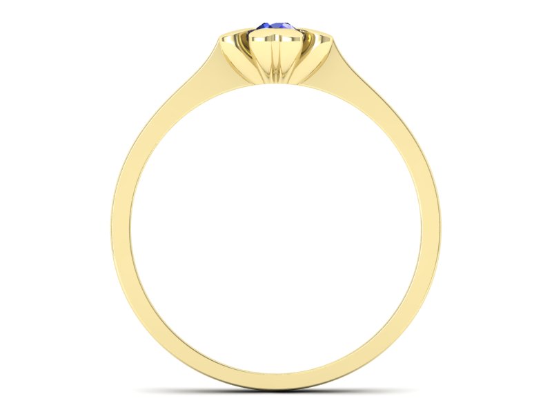 Złoty pierścionek z szafirem żółte złoto szafir - p16285zszc — zdjęcie 2