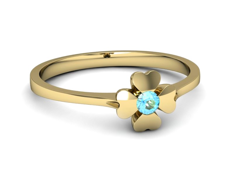 Złoty pierścionek z topazem żółte złoto - p16285ztp — zdjęcie 5