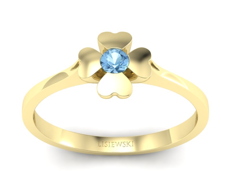 Złoty pierścionek z topazem żółte złoto - p16285ztp