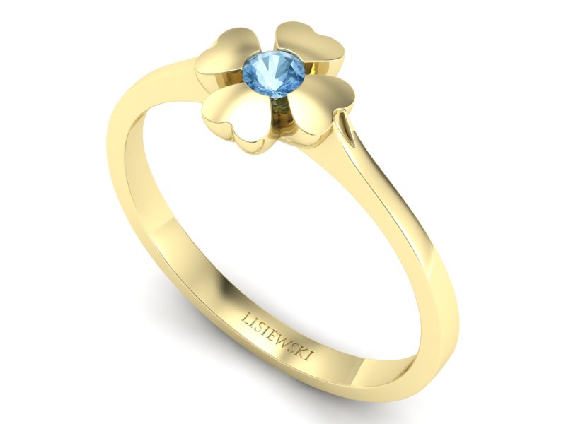 Złoty pierścionek z topazem żółte złoto - p16285ztp — zdjęcie 3