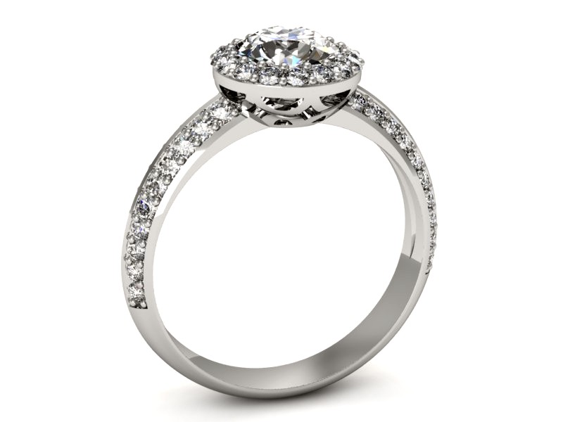 Złoty pierścionek z brylantami białe złoto - p16289b — zdjęcie 3