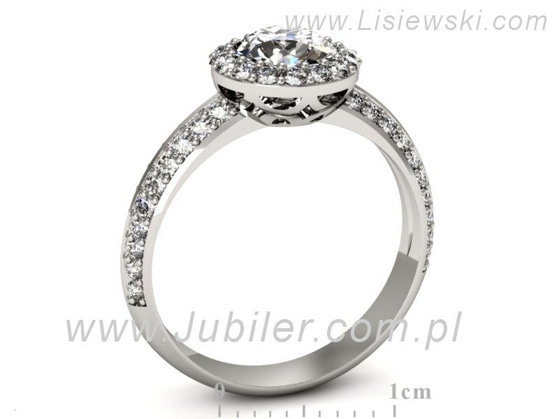 Pierścionek z platyny z brylantami - p16289pt — zdjęcie 3