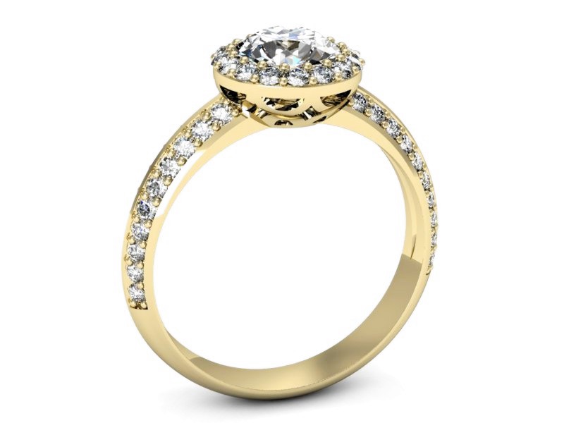 Złoty pierścionek z brylantami żółte złoto - p16289z — zdjęcie 3