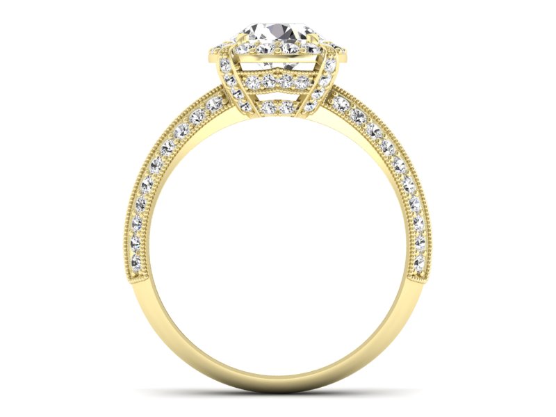 Złoty pierścionek z brylantami żółte złoto - p16290z — zdjęcie 2