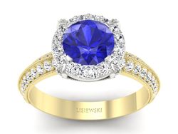 Pierścionek z szafirem i diamentami - p16290zbszc