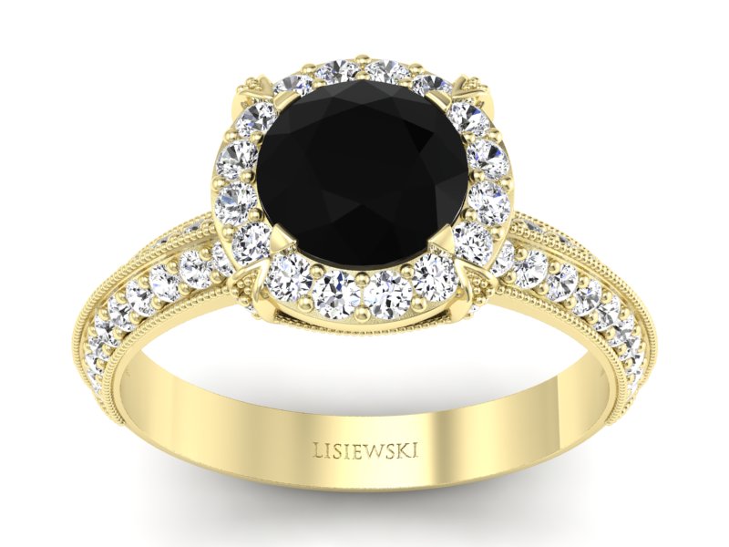 Pierścionek z brylantami żółte złoto - P16290zcz