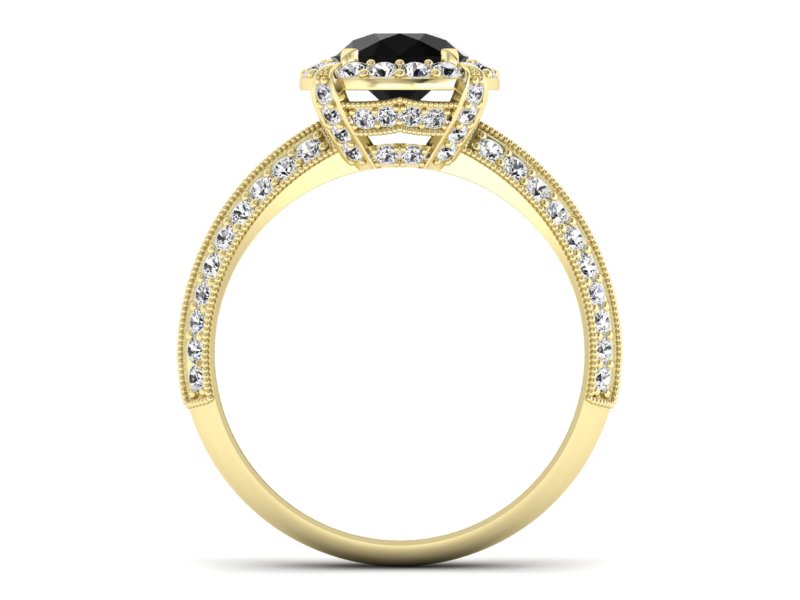 Pierścionek z brylantami żółte złoto - P16290zcz — zdjęcie 2