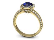 Złoty pierścionek z szafirem i diamentami - p16290zszc - 2