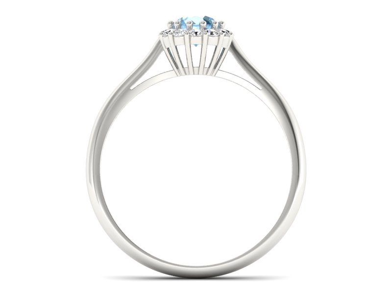 Pierścionek z topazem i brylantami białe złoto - p16291ba — zdjęcie 2